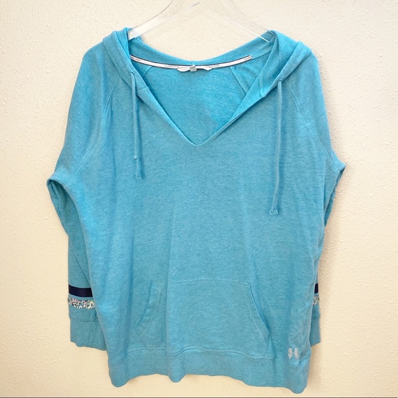 Victoria's Secret Tops - Victoria Secret Blue Bling Hoodie Sz L